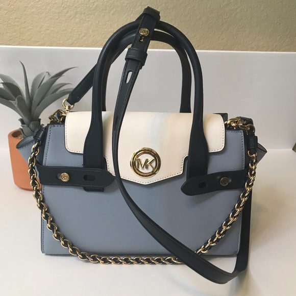 Michael Kors Carmen Flap Belted Leather Satchel - Picture 7 of 17